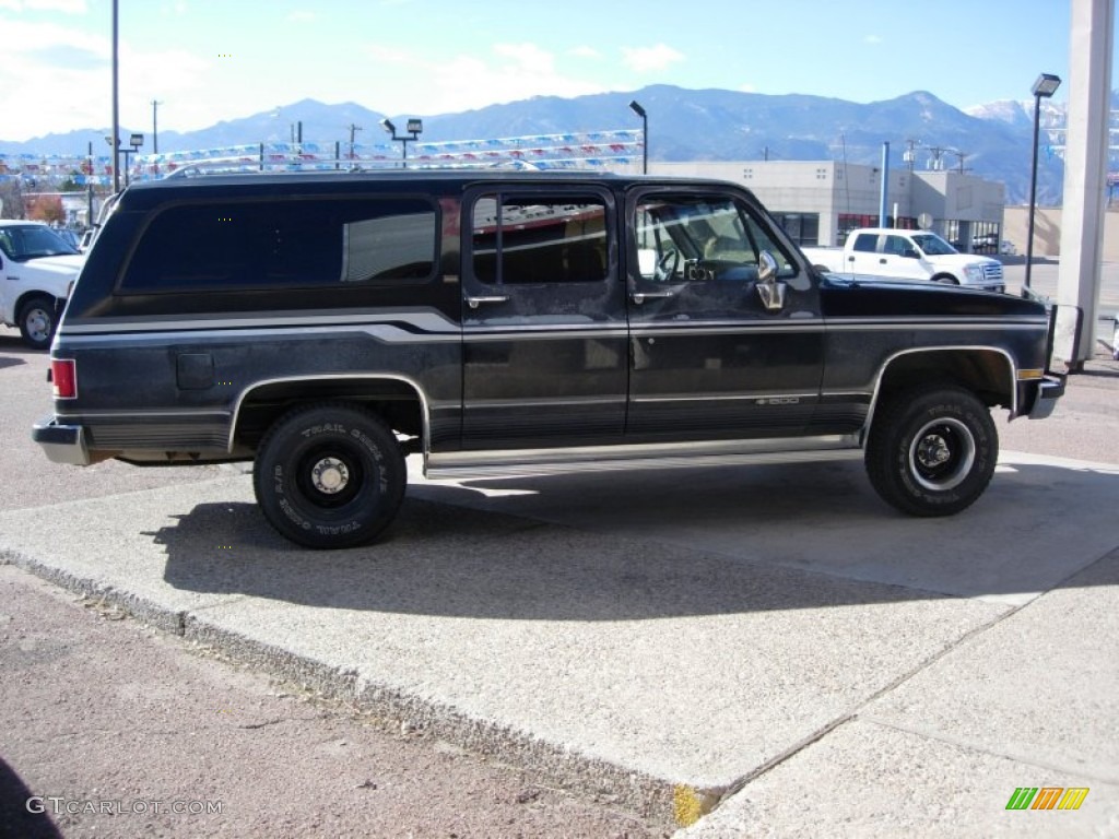 1990 Suburban 1500 4x4 - Onyx Black / Gray photo #3