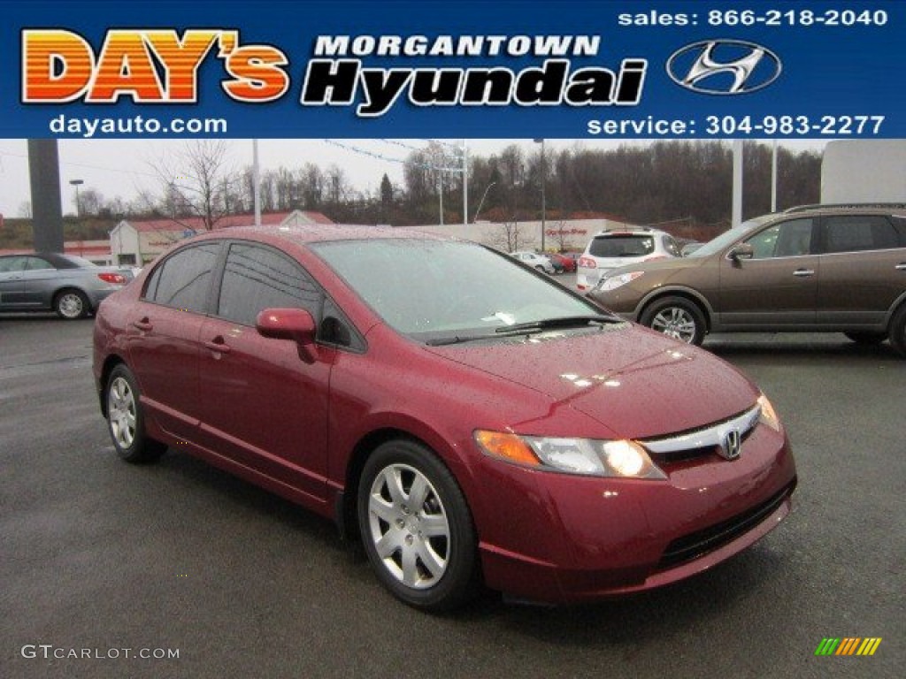 2006 Civic LX Sedan - Tango Red Pearl / Ivory photo #1