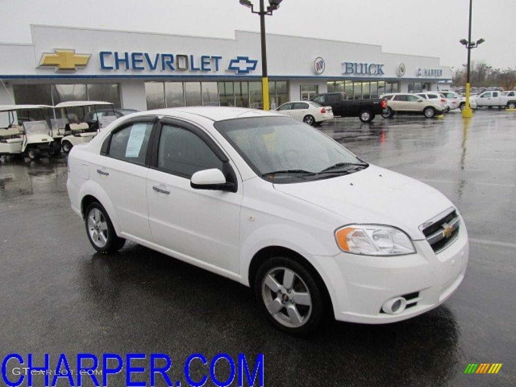 2008 Aveo LT Sedan - Summit White / Charcoal photo #1