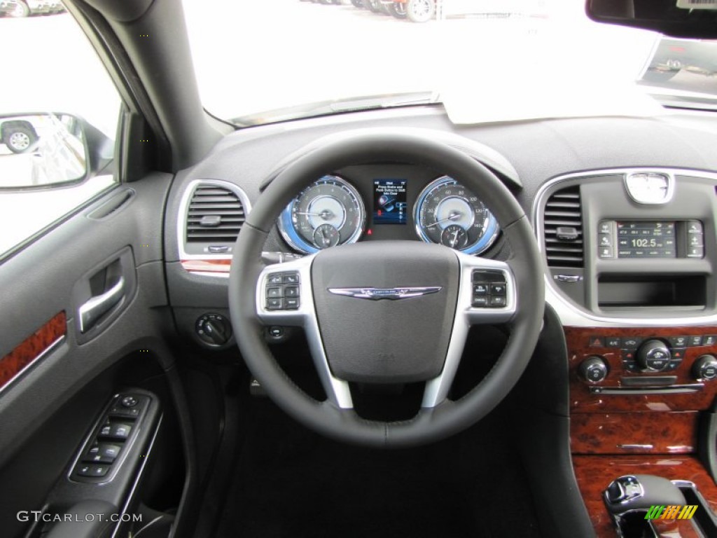 2012 Chrysler 300 Standard 300 Model Black Steering Wheel Photo #56532587
