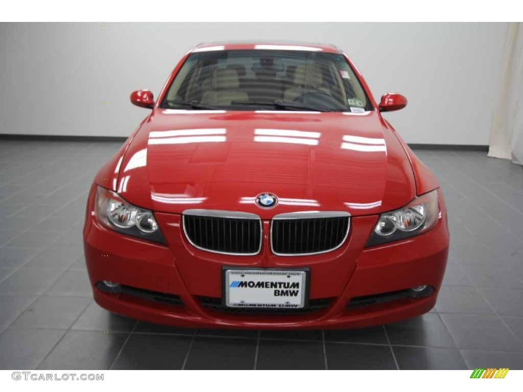 2006 3 Series 325i Sedan - Electric Red / Beige photo #2