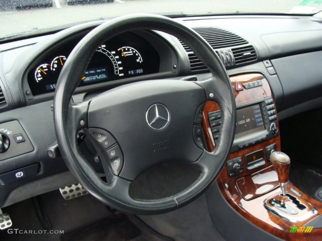 2005 Mercedes-Benz CL 55 AMG Black Steering Wheel Photo #56534803