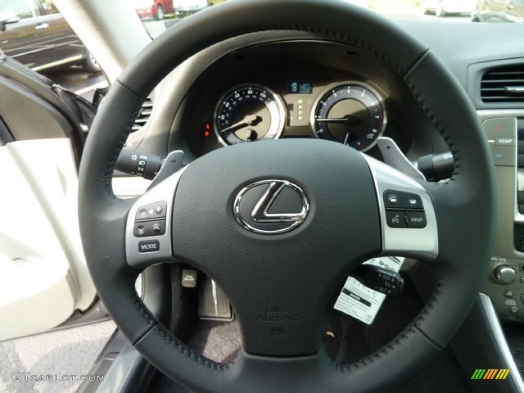 2012 Lexus IS 250 AWD Ecru Steering Wheel Photo #56534914