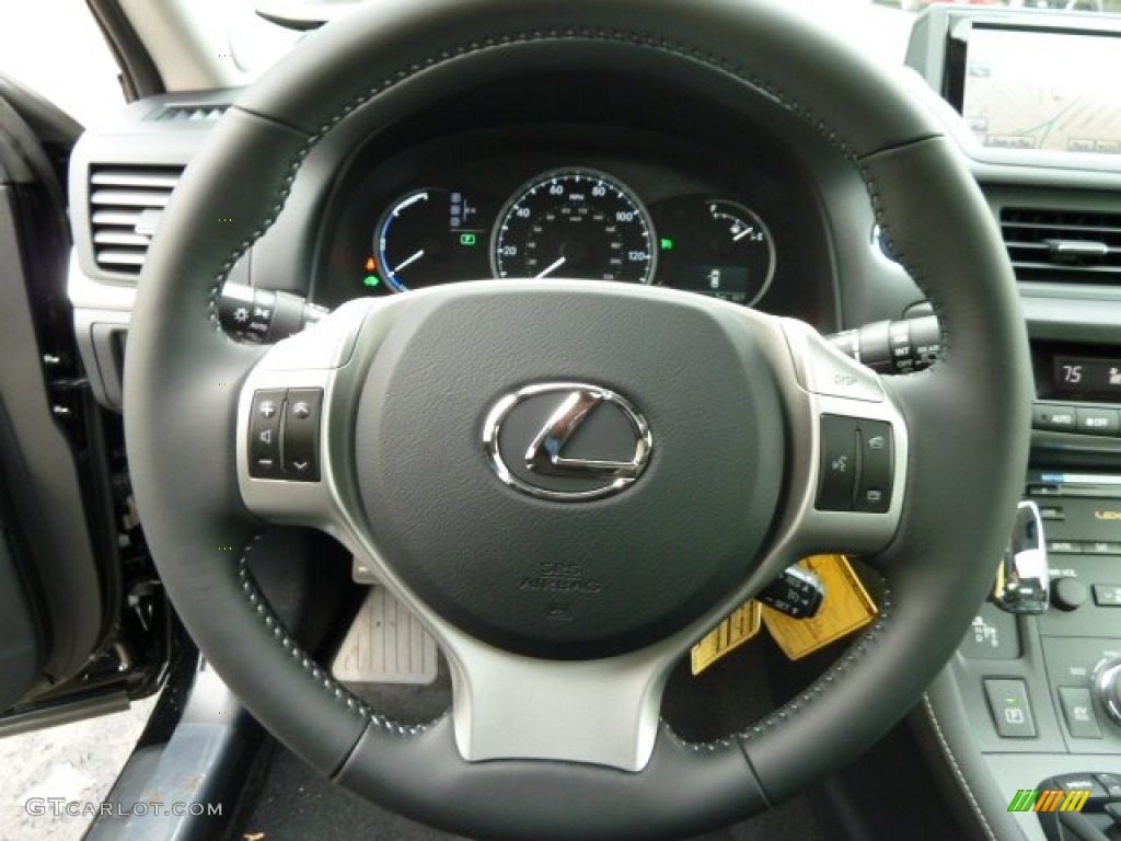 2012 Lexus CT 200h Hybrid Premium Black Steering Wheel Photo #56535082