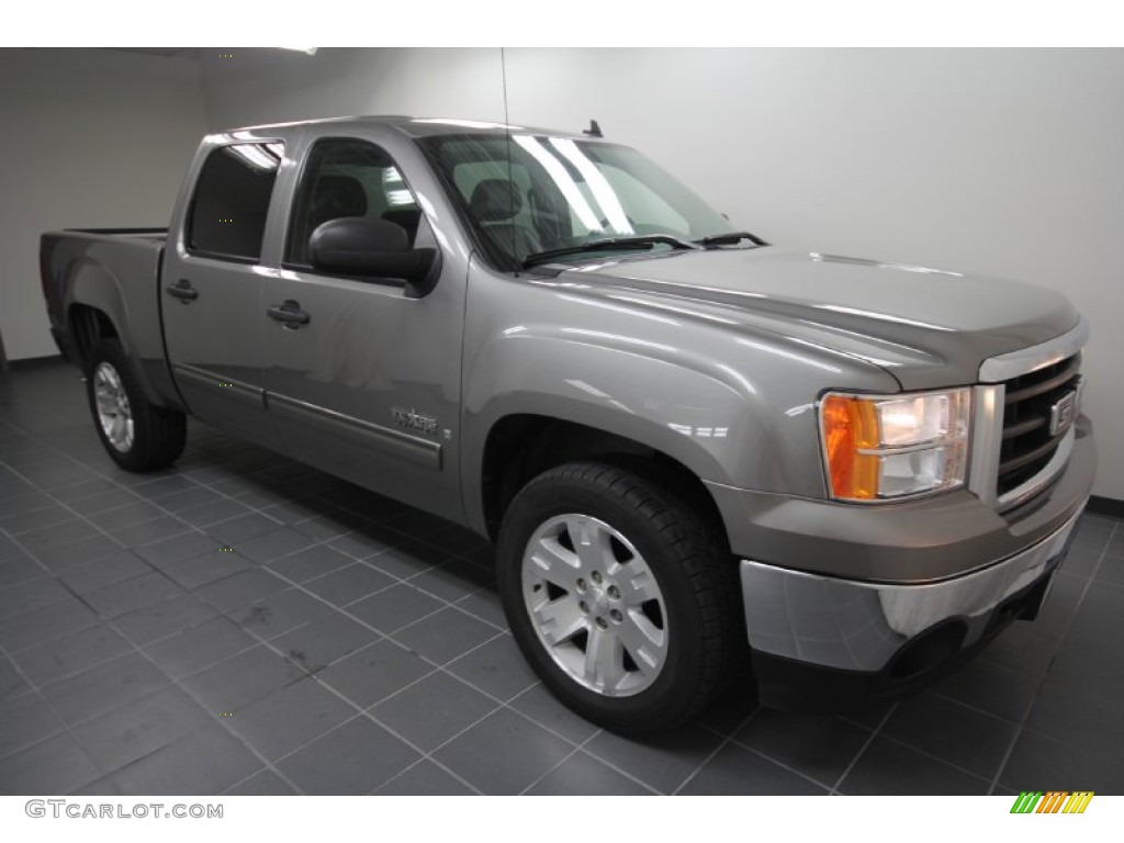 2007 Sierra 1500 SLE Crew Cab - Steel Gray Metallic / Ebony Black photo #3