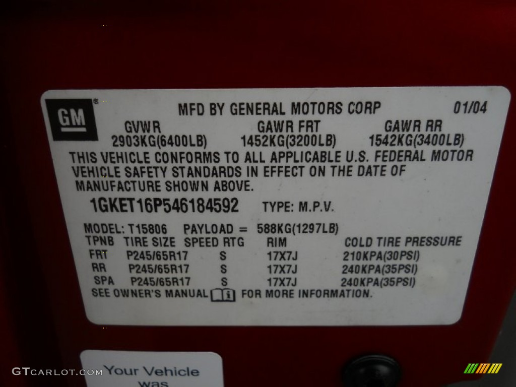 2004 Envoy XL SLT 4x4 - Magnetic Red Metallic / Medium Pewter photo #25