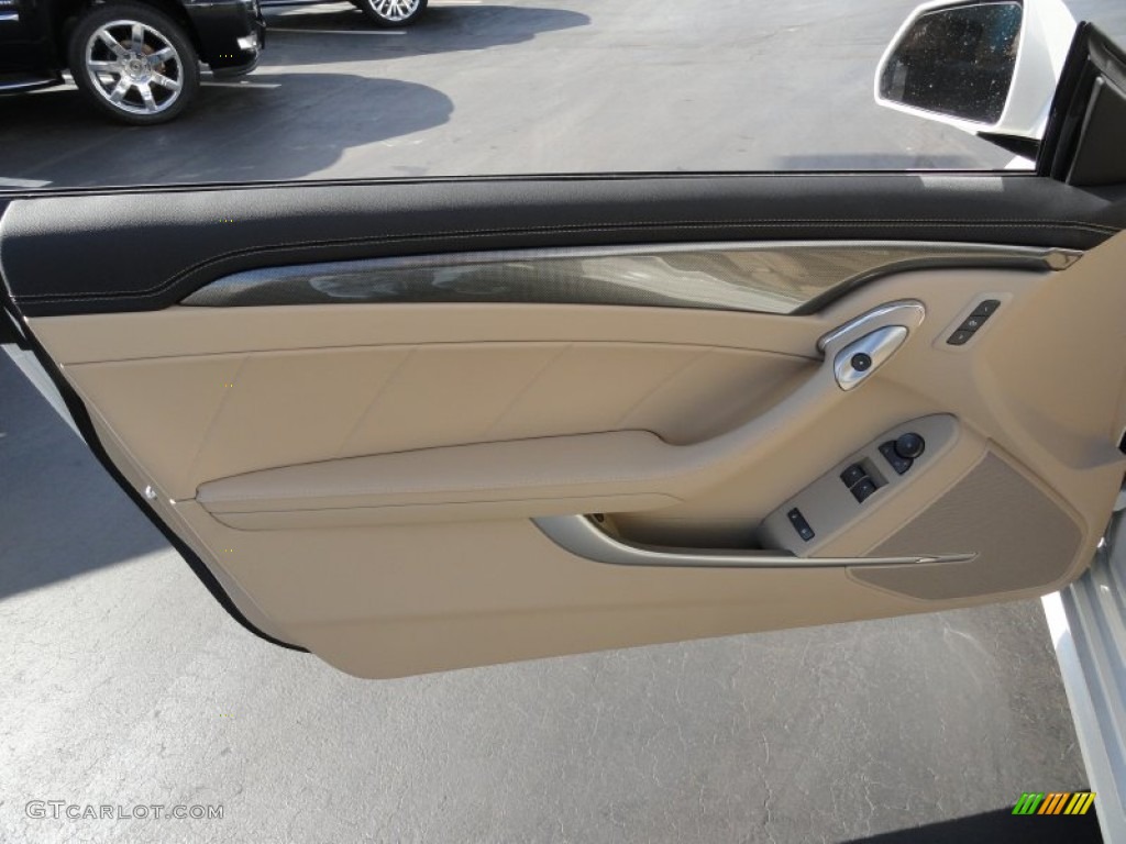 2012 Cadillac CTS 4 AWD Coupe Cashmere/Cocoa Door Panel Photo #56540455