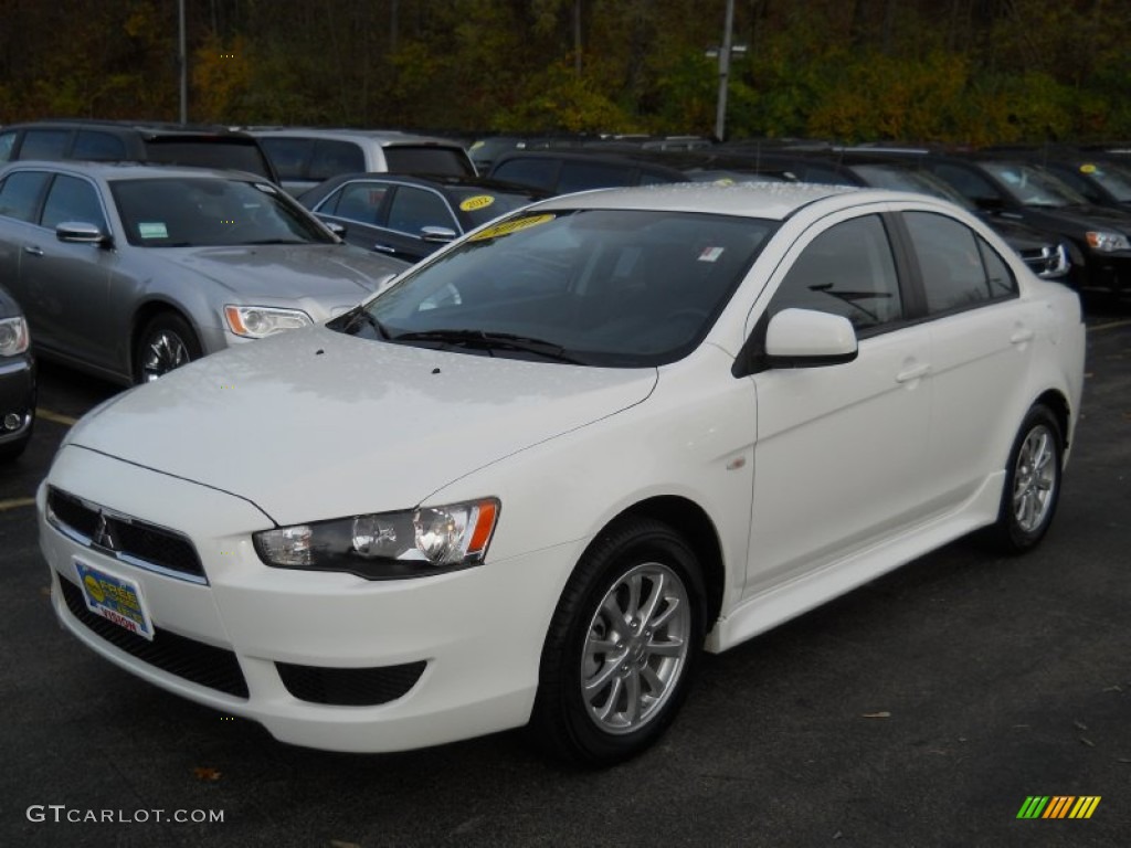 2010 Lancer ES - Wicked White Metallic / Black photo #1