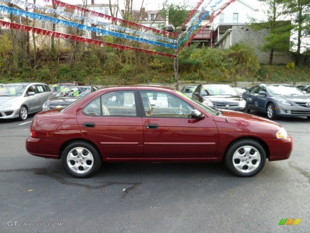 2003 Sentra XE - Inferno Red / Sand Beige photo #6