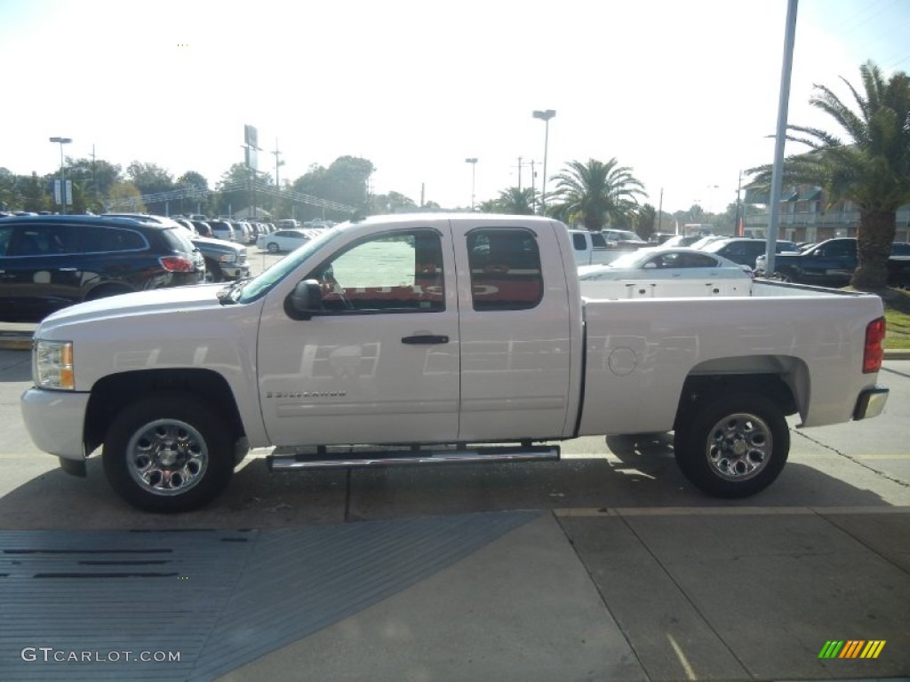 2009 Silverado 1500 LS Extended Cab - Summit White / Dark Titanium photo #5