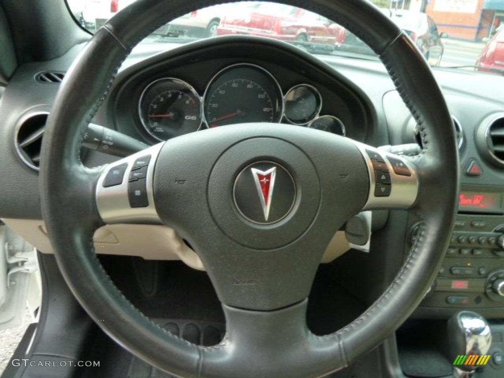 2006 Pontiac G6 GTP Convertible Light Taupe Steering Wheel Photo #56543782