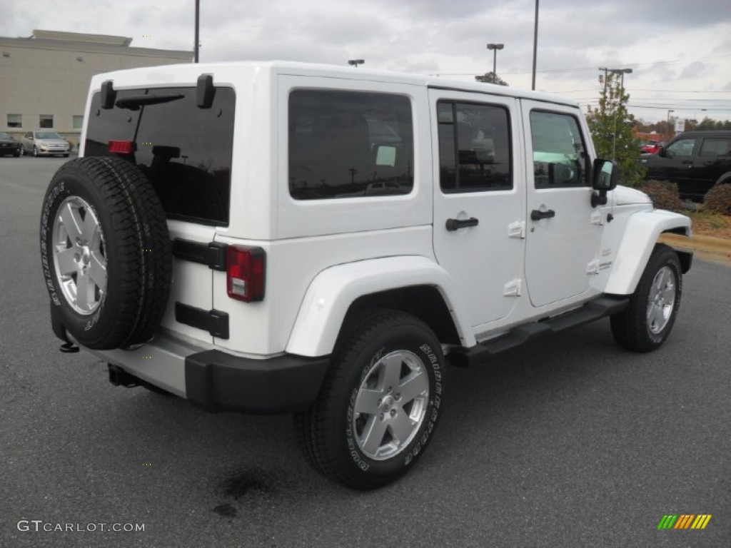 Bright White 2012 Jeep Wrangler Unlimited Sahara 4x4 Exterior Photo #56546305
