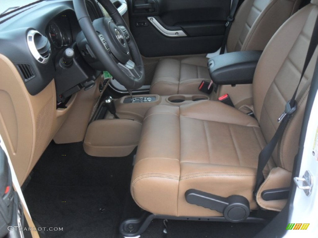 Black/Dark Saddle Interior 2012 Jeep Wrangler Unlimited Sahara 4x4 Photo #56546340