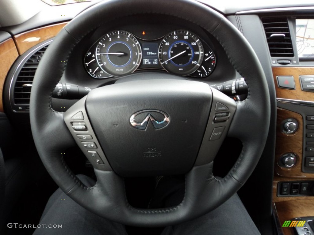 2012 Infiniti QX 56 Graphite Steering Wheel Photo #56550853