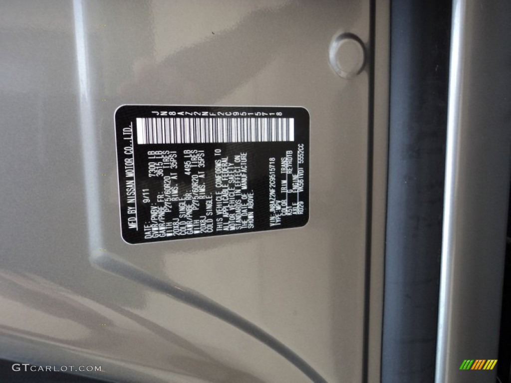 2012 QX Color Code K51 for Platinum Graphite Photo #56551054