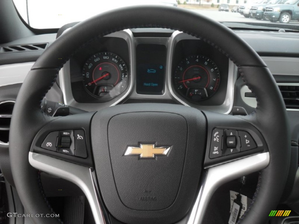 2012 Chevrolet Camaro LT 45th Anniversary Edition Coupe Jet Black Steering Wheel Photo #56553790
