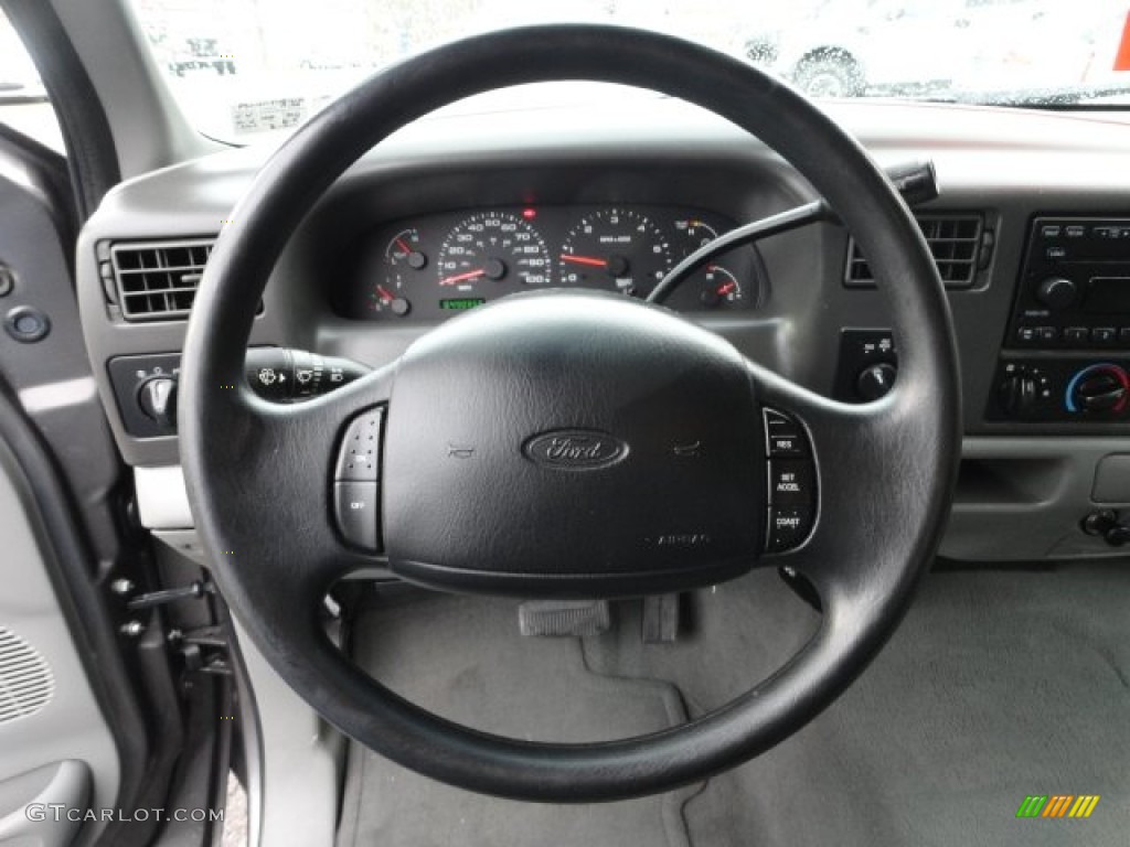2002 Ford F250 Super Duty XLT Crew Cab 4x4 Medium Flint Steering Wheel Photo #56554729