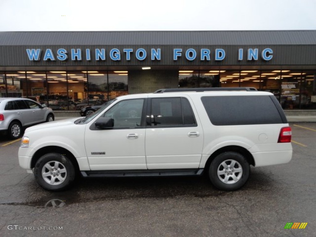 2008 Expedition EL XLT 4x4 - White Suede / Charcoal Black photo #1