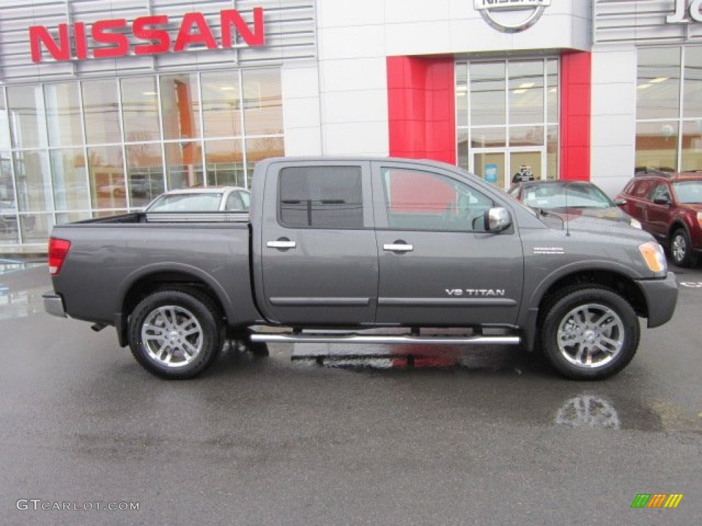 Smoke Gray 2012 Nissan Titan SL Heavy Metal Chrome Edition Crew Cab 4x4 Exterior Photo #56556792