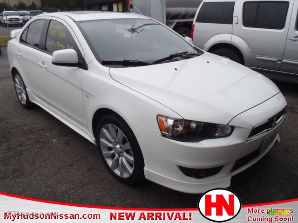 2009 Lancer GTS - Wicked White Satin / Black photo #1