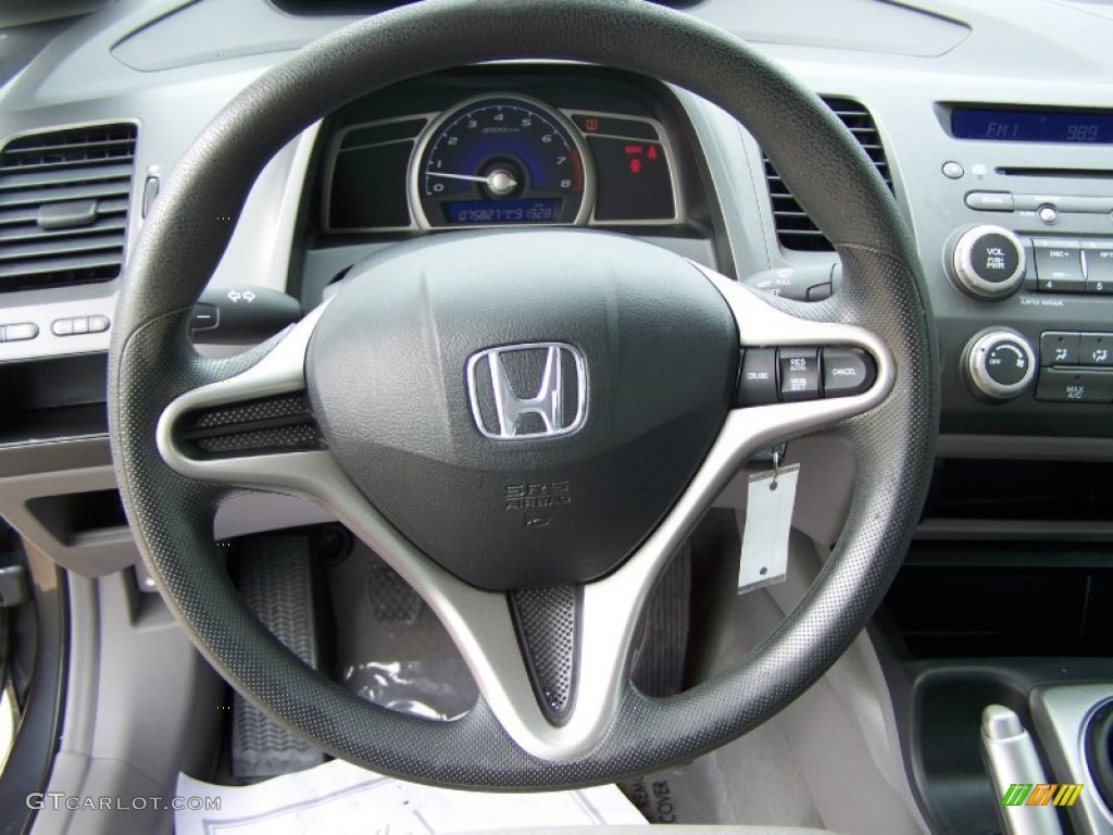 2009 Honda Civic LX Sedan Gray Steering Wheel Photo #56558842