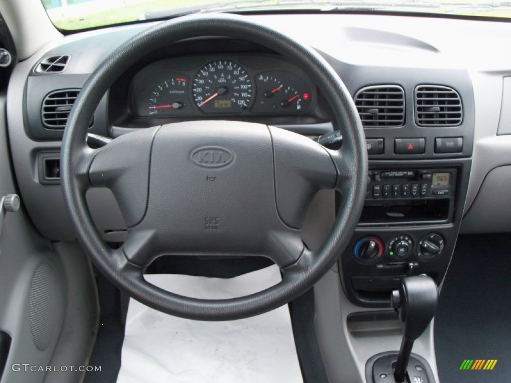 2002 Kia Rio Sedan Gray Dashboard Photo #56559688