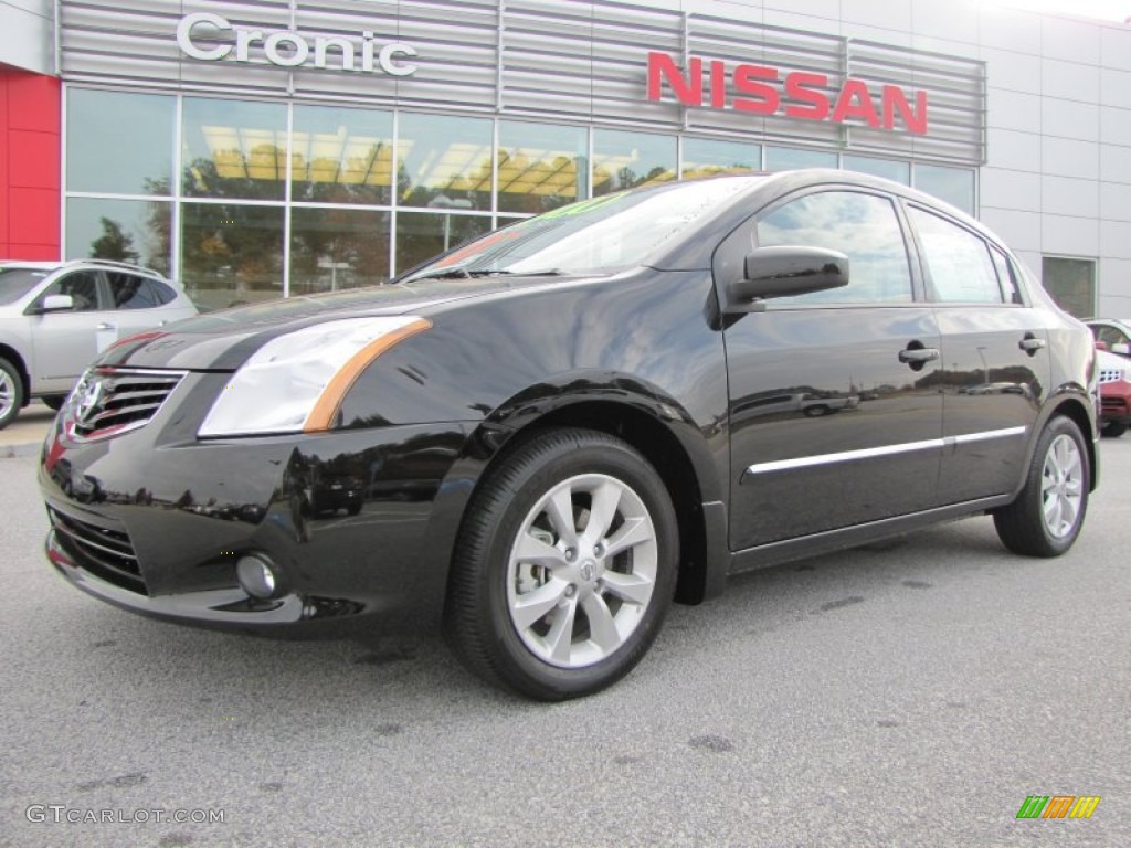 2012 Sentra 2.0 SL - Super Black / Beige photo #1