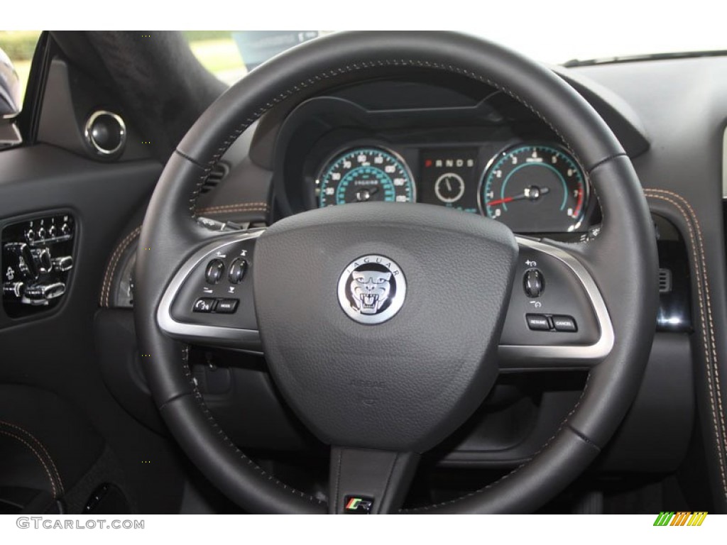 2012 Jaguar XK XKR Coupe Warm Charcoal/Warm Charcoal Steering Wheel Photo #56563437