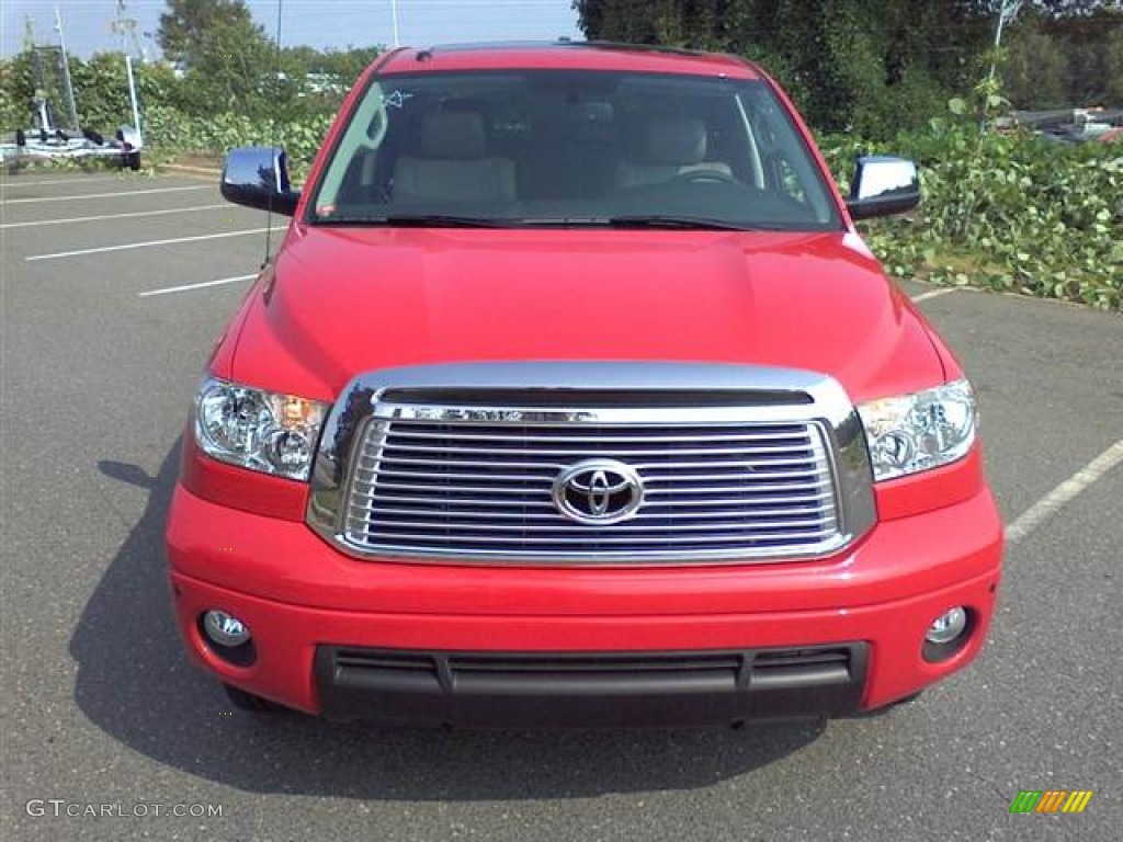 2011 Tundra Limited CrewMax 4x4 - Radiant Red / Graphite Gray photo #2