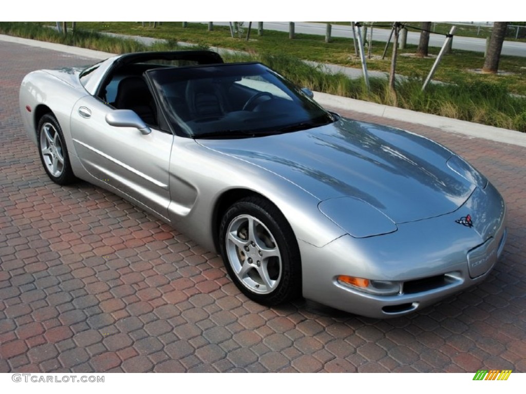 2004 Corvette Coupe - Machine Silver Metallic / Black photo #12