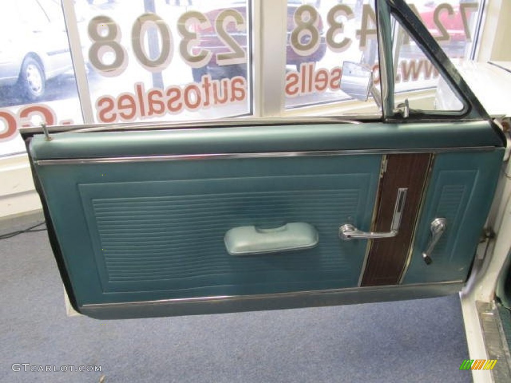 1966 Ford Fairlane 500 Hardtop Coupe Turquoise Door Panel Photo #56564766