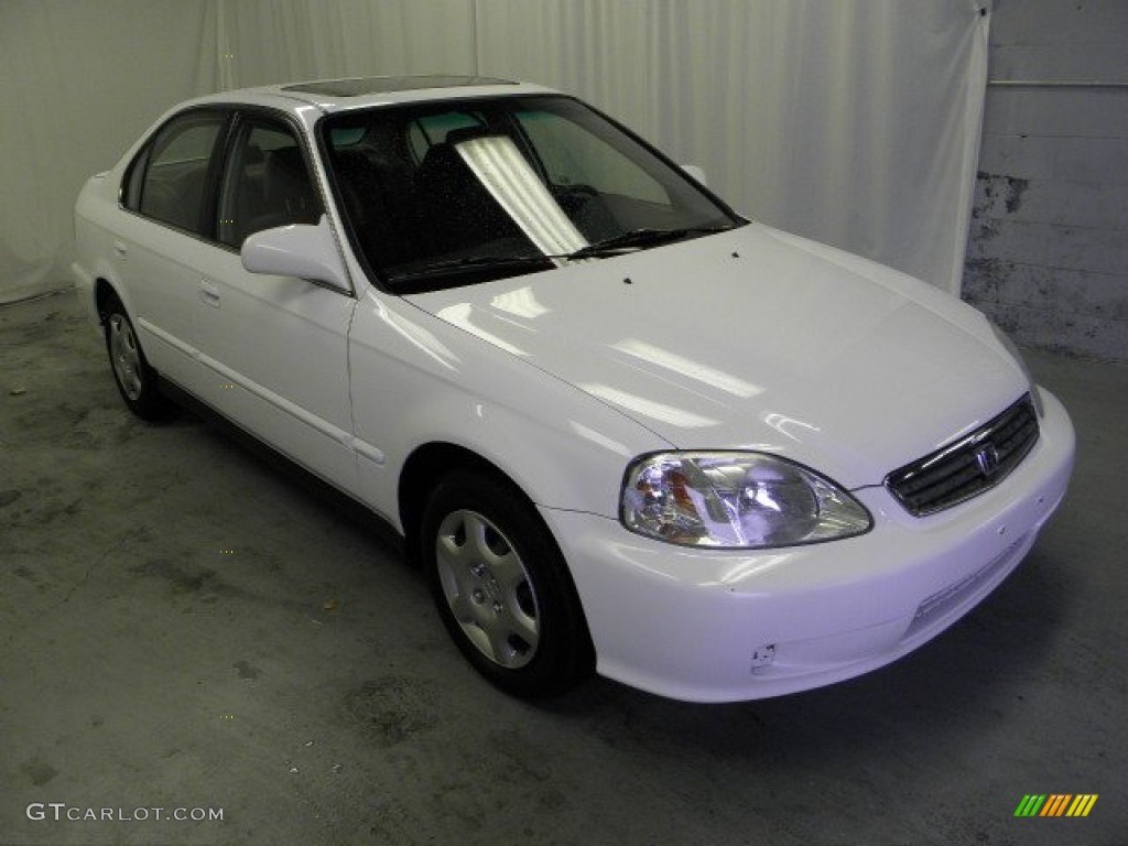 1999 Civic LX Sedan - Taffeta White / Gray photo #1