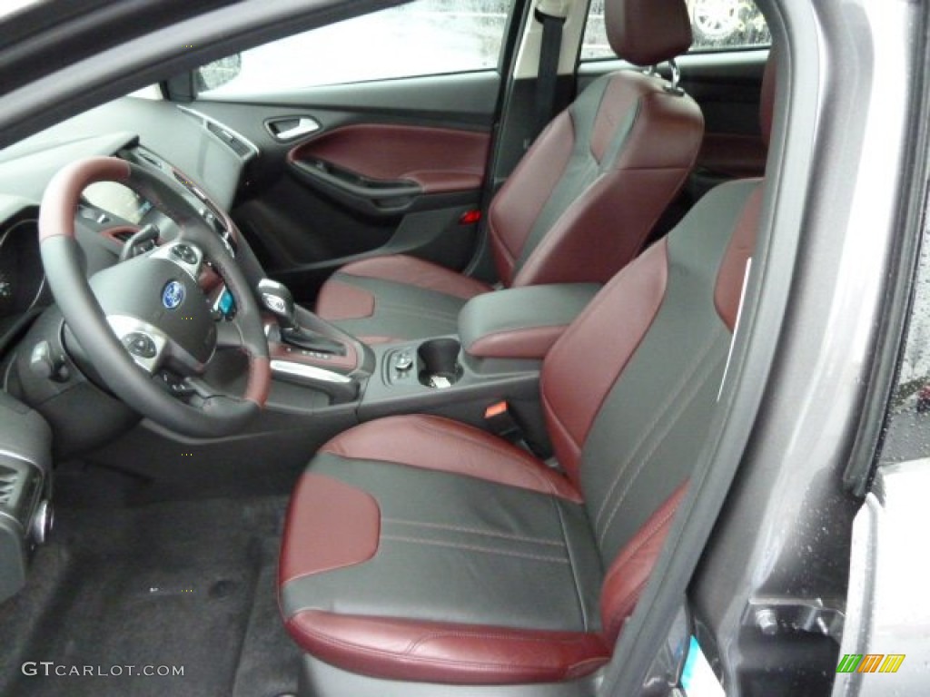 Tuscany Red Leather Interior 2012 Ford Focus Titanium 5-Door Photo #56569317