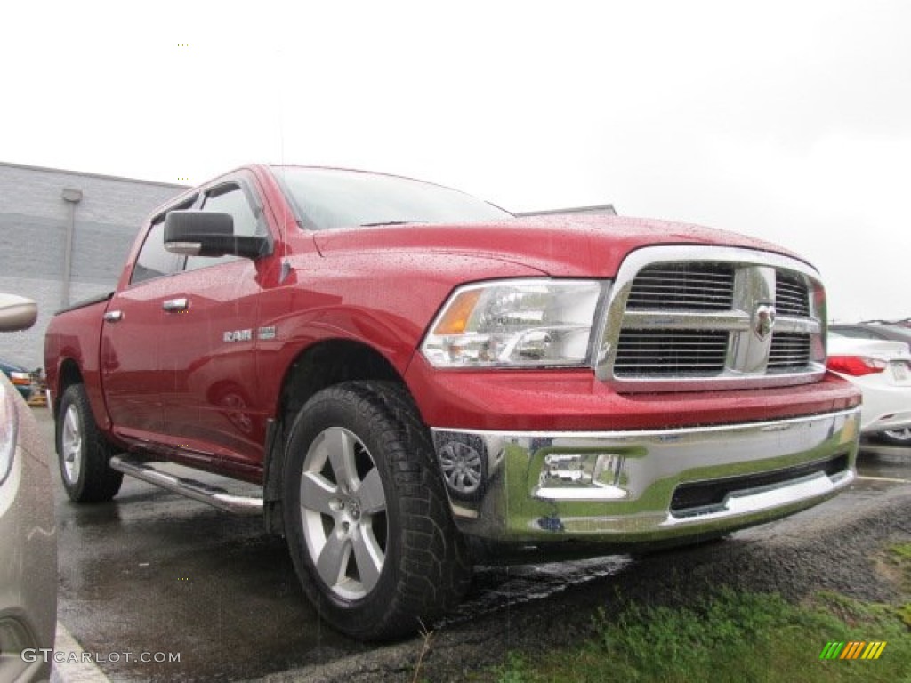 2009 Ram 1500 Big Horn Edition Crew Cab 4x4 - Inferno Red Crystal Pearl / Dark Slate/Medium Graystone photo #3