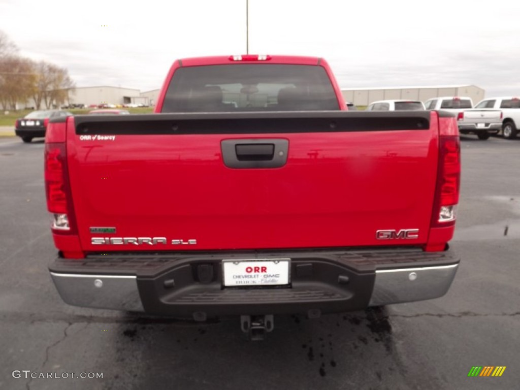 2012 Sierra 1500 SLE Crew Cab 4x4 - Fire Red / Very Dark Cashmere/Light Cashmere photo #6