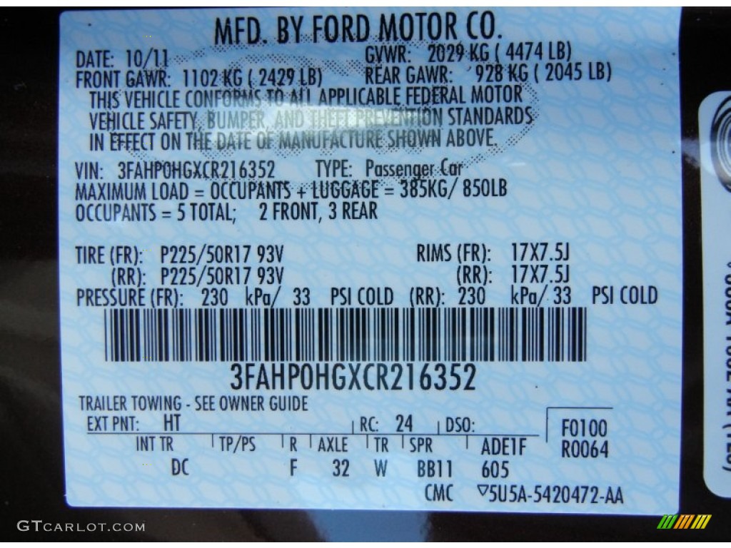 2012 Fusion Color Code HT for Cinnamon Metallic Photo #56578872