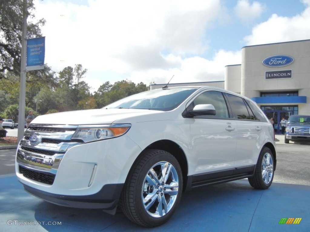 2012 Edge SEL EcoBoost - White Platinum Metallic Tri-Coat / Medium Light Stone photo #1