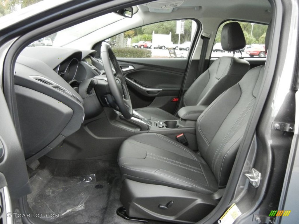 Charcoal Black Leather Interior 2012 Ford Focus Titanium 5-Door Photo #56580042