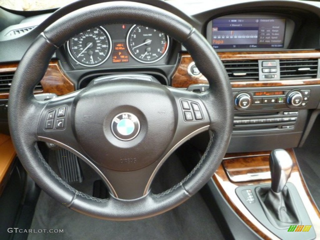 2008 BMW 3 Series 328i Convertible Saddle Brown/Black Steering Wheel Photo #56580546