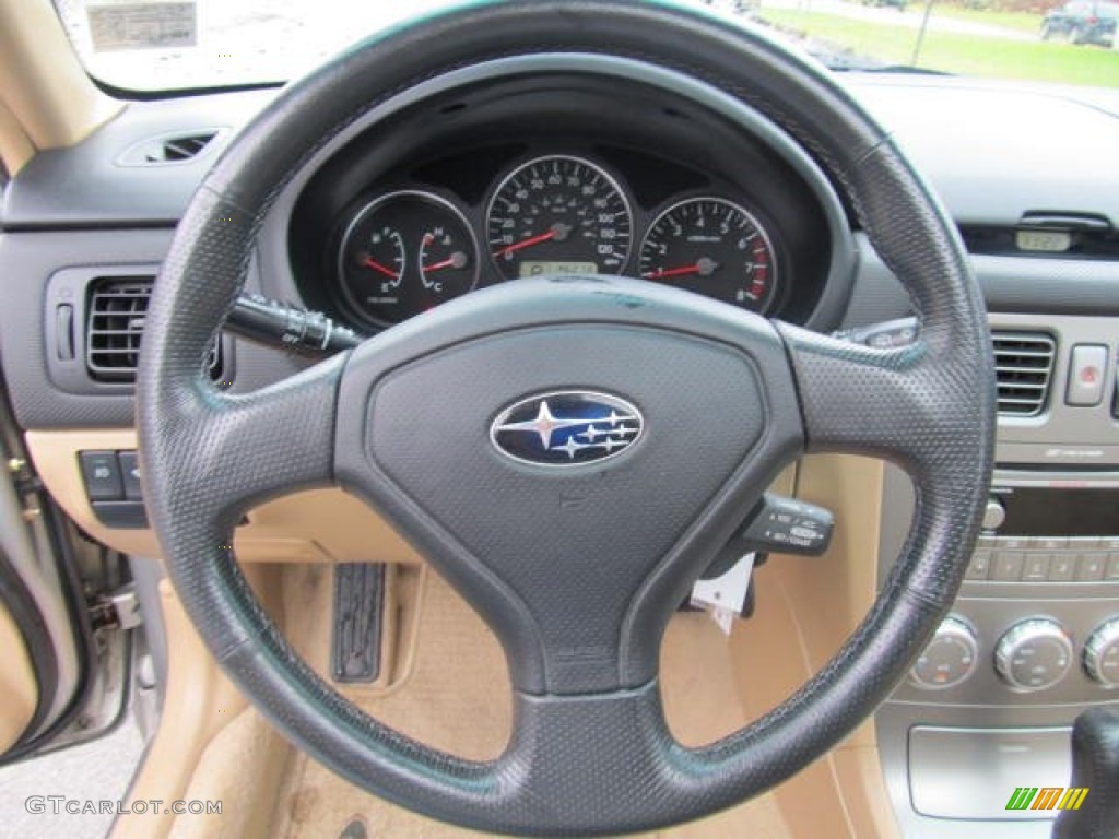 2005 Subaru Forester 2.5 XS L.L.Bean Edition Beige Steering Wheel Photo #56581572