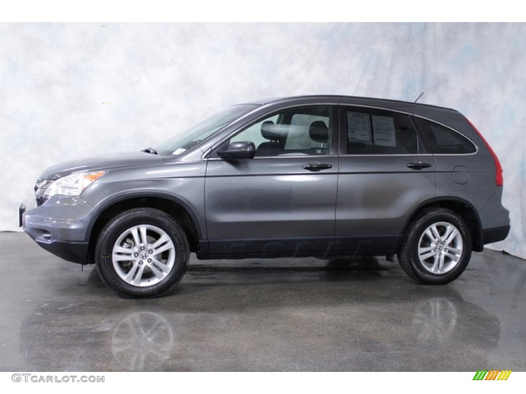 2010 CR-V EX AWD - Polished Metal Metallic / Black photo #3