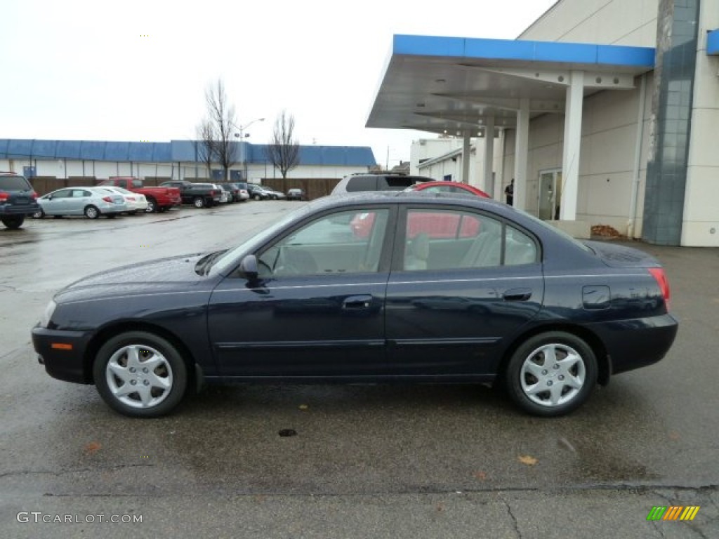 2006 Elantra GLS Sedan - Moonlit Dark Blue / Beige photo #2