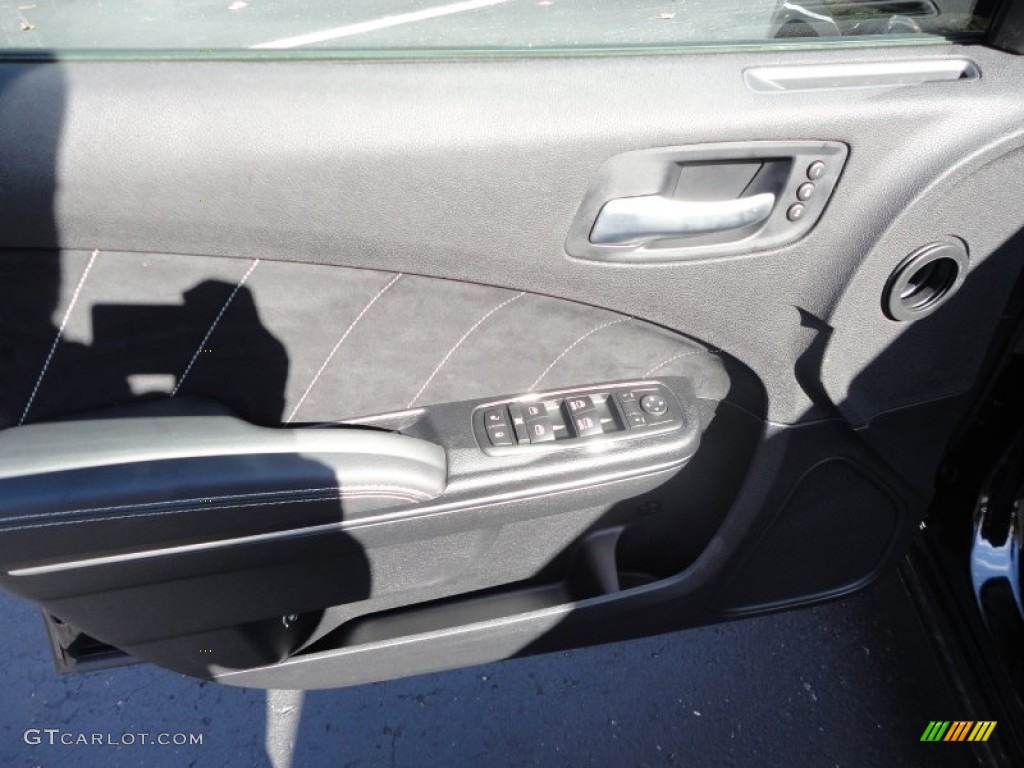 2012 Dodge Charger SRT8 Black Door Panel Photo #56587554