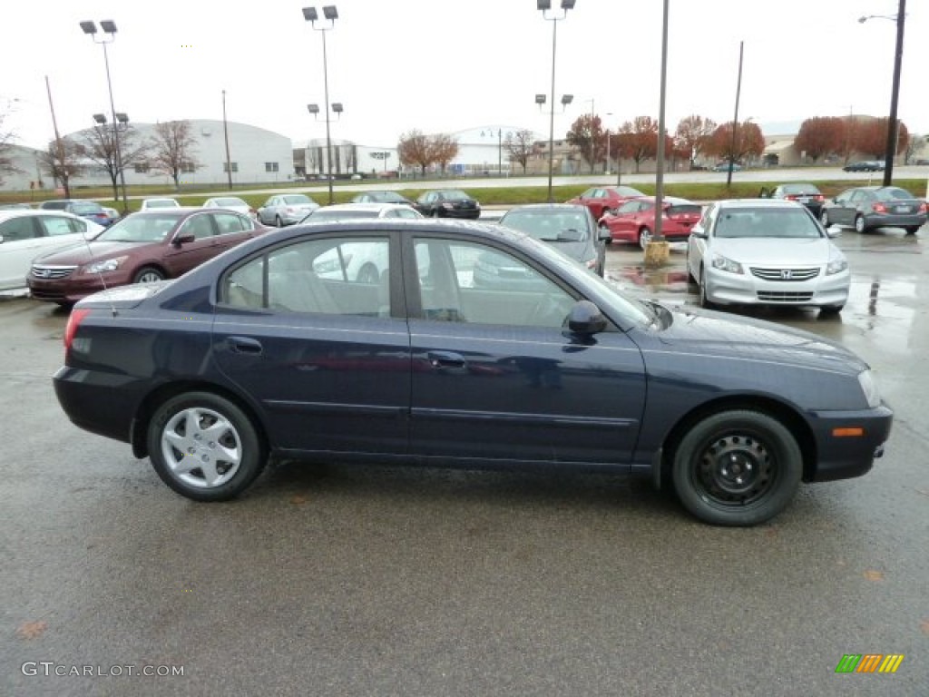 2006 Elantra GLS Sedan - Moonlit Dark Blue / Beige photo #6
