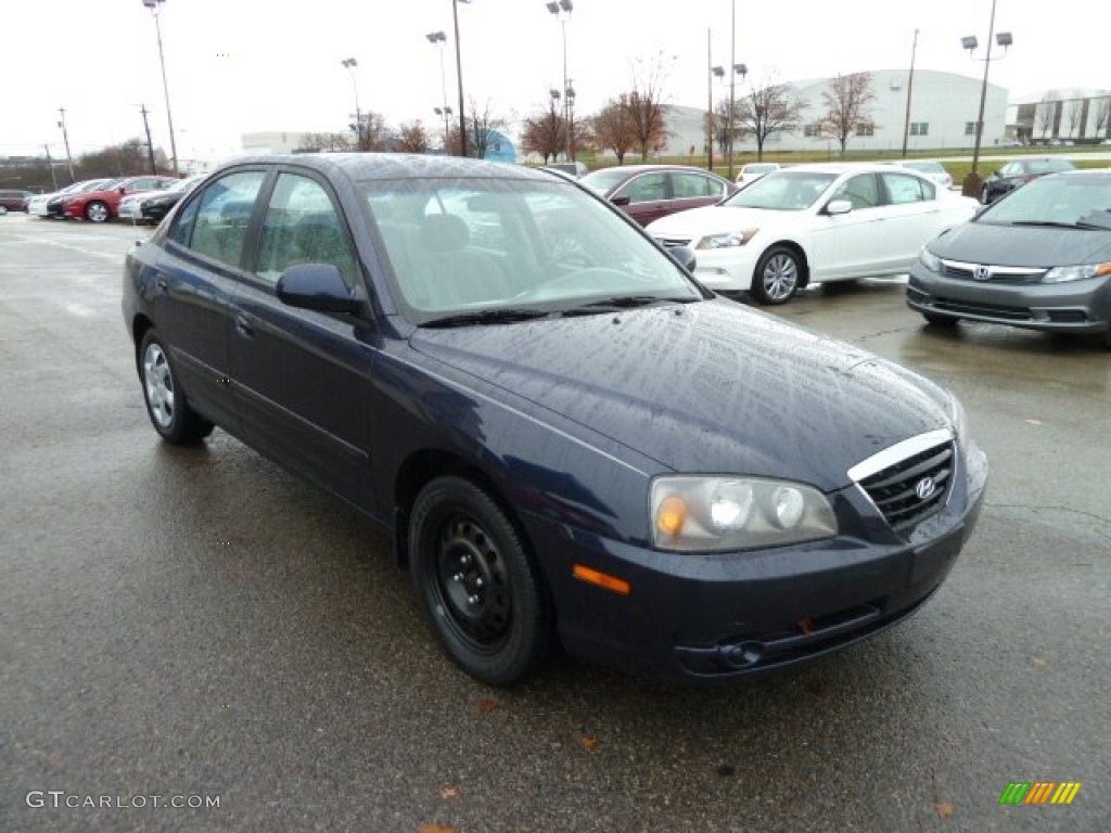 2006 Elantra GLS Sedan - Moonlit Dark Blue / Beige photo #7