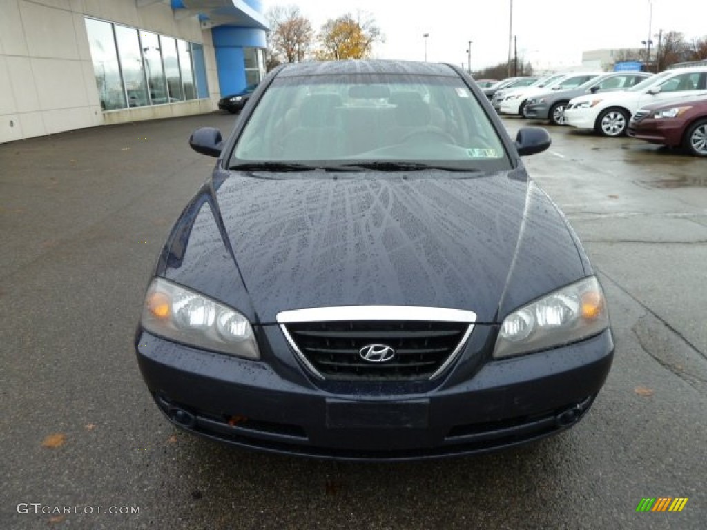 2006 Elantra GLS Sedan - Moonlit Dark Blue / Beige photo #8