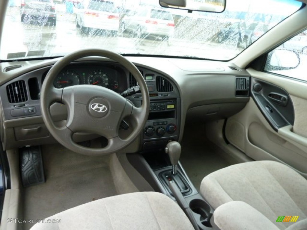 2006 Elantra GLS Sedan - Moonlit Dark Blue / Beige photo #12