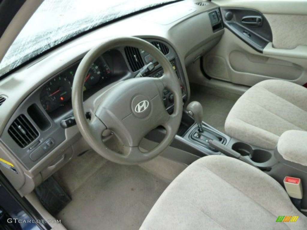 2006 Elantra GLS Sedan - Moonlit Dark Blue / Beige photo #15