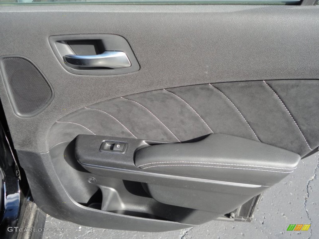 2012 Dodge Charger SRT8 Black Door Panel Photo #56587722