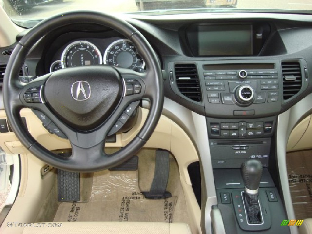 2010 Acura TSX Sedan Parchment Dashboard Photo #56588199